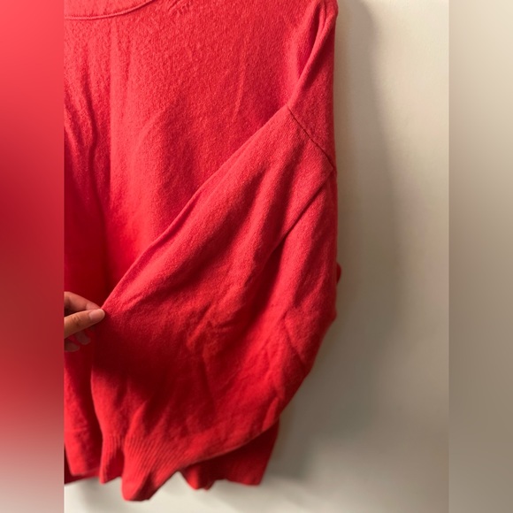 Vince Red Puffed Sleeve Crewneck Cozy Size S - Picture 3 of 8